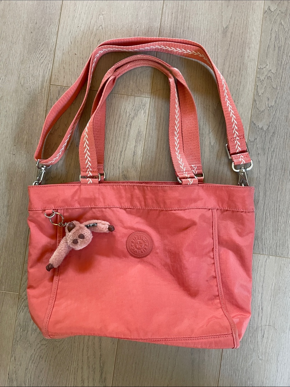 Kipling Shopper Small Tote with Signature Monkey Charm